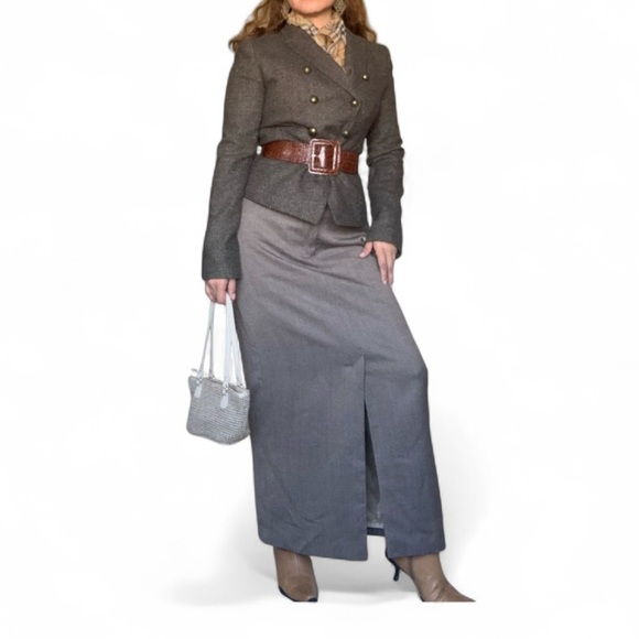 Wool Blend Maxi Pencil Skirt with Pockets Size 6 - Picture 6 of 12